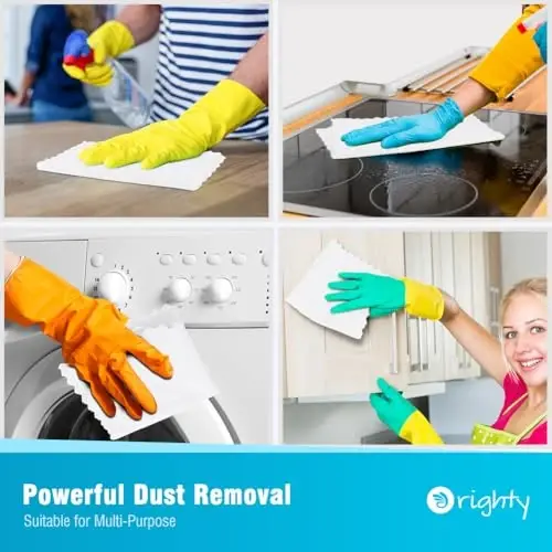 Orighty Microfiber Cleaning Cloth - 24 Pack, White Cleaning Rags 12x11 inch | Microfiber Towels for Cars, Highly Absorbent Household Cleaning Supplies, Reusable Lint Free Cloths for House, Kitchen - 4