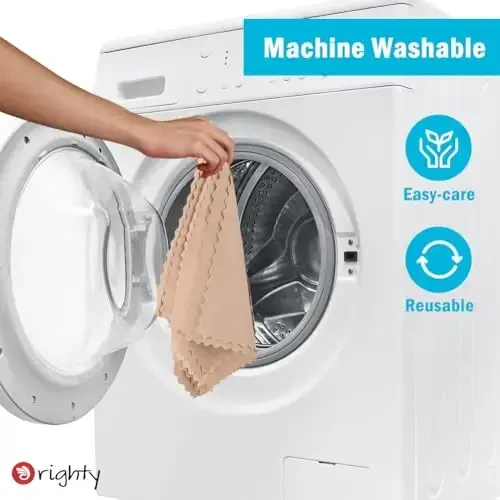 Orighty Microfiber Cleaning Cloth, 24 Pack Highly Absorbent Cleaning Supplies, Reusable Clean Rags for House, Microfiber Cloth for Kitchen, Window, Car Care, 11.5x11.5 inch Brown - 7