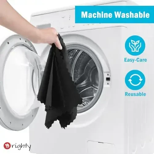 Orighty Qora Mikrofiber Tozalash Mato, 100 dona Yuqori Absorbent Tozalash Materiallari, Tuksiz Oshxona Sochiqlari Tozalash Latta, Avtomobillar uchun Mikrofiber Sochiqlar, Uy, Oyna, 12x12 dyuym - 6