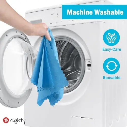 Orighty Cleaning Cloths Bulk, 200 Pack Shop Rags Reusable, Multi-Purpose Shop Towels for Cars, Microfiber Cleaning Rags for Automotive, Mechanic, Kitchen, Lint Free Towels 11.5’’ x 11.5’’, Blue - 7