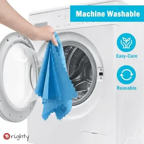 Orighty Cleaning Cloths Bulk, 200 Pack Shop Rags Reusable, Multi-Purpose Shop Towels for Cars, Microfiber Cleaning Rags for Automotive, Mechanic, Kitchen, Lint Free Towels 11.5’’ x 11.5’’, Blue - 7