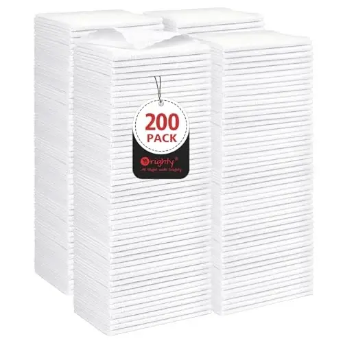 Orighty Cleaning Cloths Bulk, 200 Pack Shop Rags Reusable, Multi-Purpose Shop Towels for Cars, Microfiber Cleaning Rags for Automotive, Mechanic, Kitchen, Lint Free Towels 11.5’’ x 11.5’’, White - 1