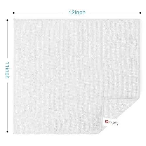 Orighty White Microfiber Cleaning Cloth, Microfiber Towels for Cars, Highly Absorbent Car Cleaning Supplies, Lint Free Cloths Clean Rags for Car Care, House, Kitchen, 12x11 inch, Pack of 24 - 4