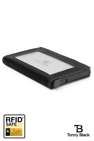 Original Boxed Anti-theft RFID Automatic Mechanism Leather Multi-Pocket Smart Credit Card Holder - 6