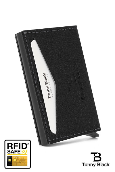 Original Boxed Anti-theft RFID Automatic Mechanism Leather Multi-Pocket Smart Credit Card Holder - 7