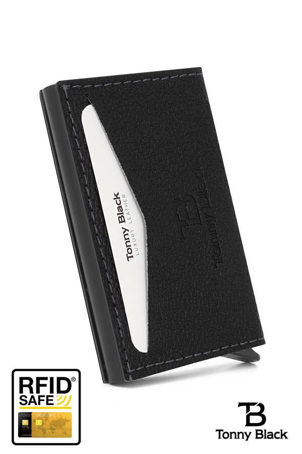 Original Boxed Anti-theft RFID Automatic Mechanism Leather Multi-Pocket Smart Credit Card Holder - 15