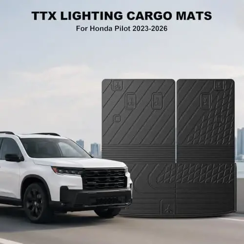 Original Cargo Mat Fit for Honda Pilot 2023-2026 | All Weather Protection Waterproof Trunk Mat with Back Seat Cover Pilot Accessories - 2