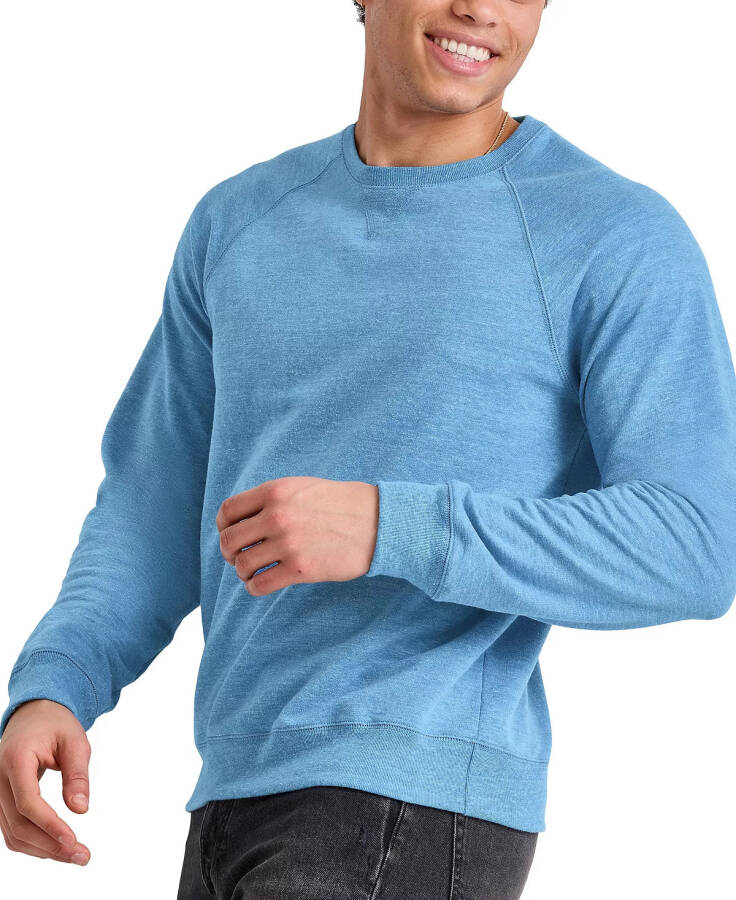 ORIGINAL Men's Triblend French Terry Crewneck Sweatshirt Blue Jay PE Heather - 4