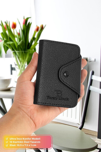 Original New Generation Slim Model 10 Card Slotted Snap-on Business Card Holder & Credit Stylish Card Wallet - 9