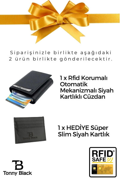 Orijinal Kutulu Süper Slim Kartlık Hediyeli Otomatik Mekanizmalı Çok Gözlü Akıllı Kredi Kartlık - 7