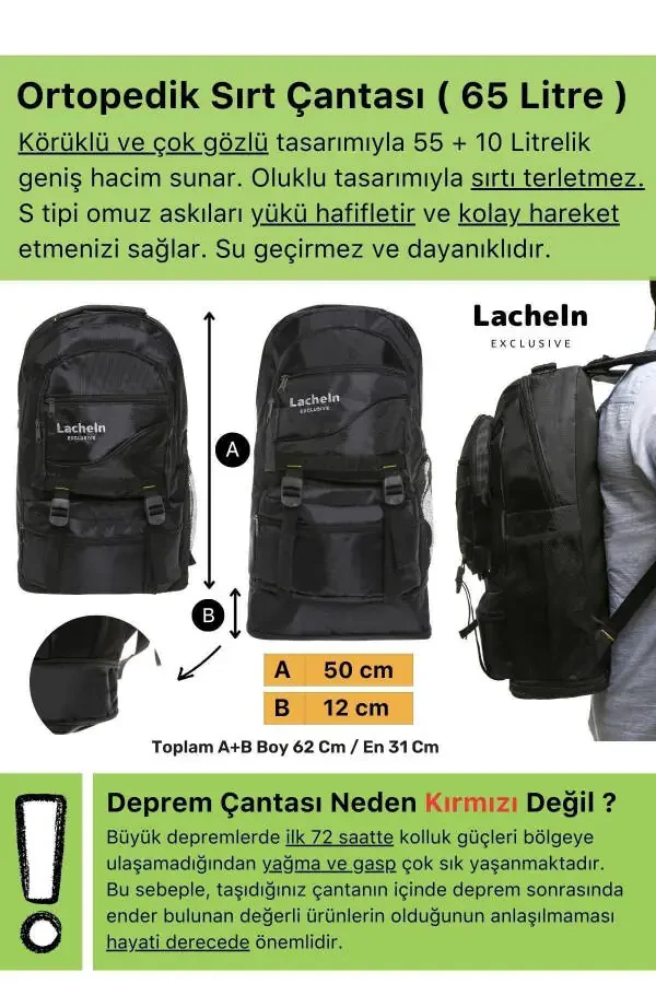Orijinal Maxi Paket Tam Kapsamlı Hazır Deprem Çantası Afet Için Ilk Yardım Acil Durum Yaşam Seti - 2