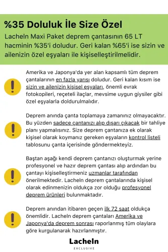 Orijinal Maxi Paket Tam Kapsamlı Hazır Deprem Çantası Afet Için Ilk Yardım Acil Durum Yaşam Seti - 5