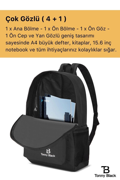 Orijinal Unisex Çok Gözlü Su Geçirmez Spor Kurs Laptop Seyahat Ve Günlük Kullanım İçin Sırt Çantası - 3