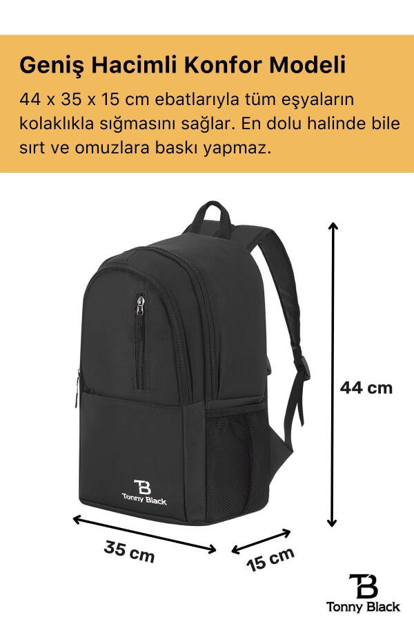 Orijinal Unisex Çok Gözlü Su Geçirmez Spor Kurs Laptop Seyahat Ve Günlük Kullanım İçin Sırt Çantası - 4