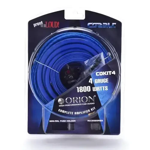 ORION CBA2000.1D Amp 2000W Max Amplifier + COKIT4 4GA Wiring Kit Combo for Car Audio VC Systems - 5