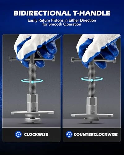 Orion Motor Tech 24pc Brake Caliper Compression Tool Set, Heavy Duty Brake Piston Compressor Tool and Wind Back Tool Kit for Brake Pad Replacement, Universal Disc Brake Caliper Tool Set with Blue Case - 5