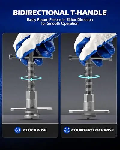 Orion Motor Tech 24pc Brake Caliper Compression Tool Set, Heavy Duty Brake Piston Compressor Tool and Wind Back Tool Kit for Brake Pad Replacement, Universal Disc Brake Caliper Tool Set with Blue Case - 5