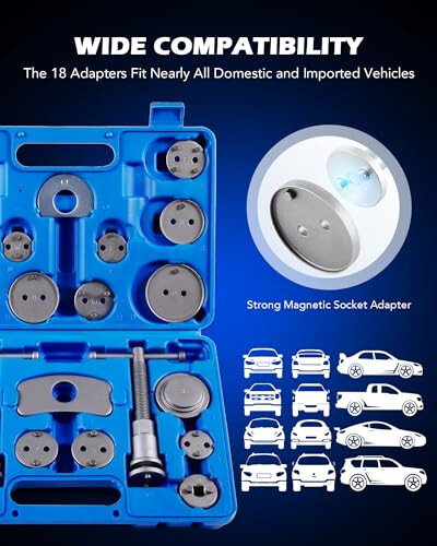 Orion Motor Tech 24pcs Heavy Duty Disc Brake Piston Caliper Compressor Rewind Tool Set and Wind Back Tool Kit for Brake Pad Replacement Reset, Fits Most American, European, Japanese Autos - 10