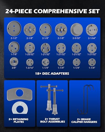 Orion Motor Tech 24pcs Heavy Duty Disc Brake Piston Caliper Compressor Rewind Tool Set and Wind Back Tool Kit for Brake Pad Replacement Reset, Fits Most American, European, Japanese Autos - 3