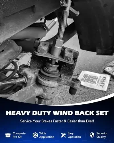 Orion Motor Tech 24pcs Tormoz Kaliperi Asbobi, Og'ir Yuk Tormoz Kaliperi Kompressiyasi Asbobi Tormoz Piston Asbobi Tormoz Padini Almashtirishni Qayta O'rnatish uchun, Thrust Bolt Yig'indilari, Ushlab Turuvchi Plitalar 18 Disk Adapterlari bilan - 2