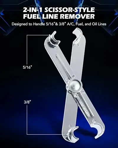 Orion Motor Tech Master Quick Disconnect Tool Set, 25pc Line Disconnect Tool Kit for A/C Fuel & Transmission Systems, Fuel Line Disconnect Tools for Mechanics Compatible with Ford Chevy GM More, Blue - 5