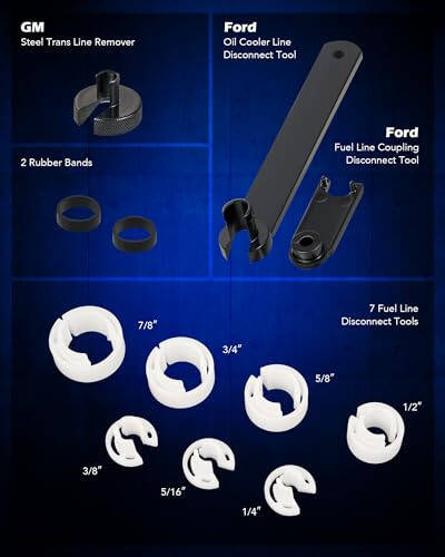 Orion Motor Tech Master Quick Disconnect Tool Set, 25pc Line Disconnect Tool Kit for A/C Fuel & Transmission Systems, Fuel Line Disconnect Tools for Mechanics Compatible with Ford Chevy GM More, Red - 7