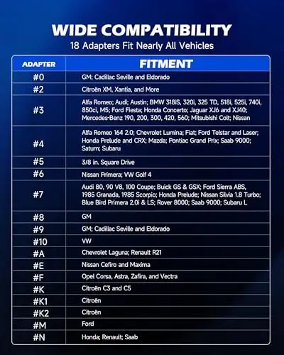 Orion Motor Tech Tormoz Kaliperini Orqaga Qaytarish Asboblar To'plami, 24 dona Tormoz Kaliperini Siqish Asboblar To'plami, Zaryad Bolt Yig'ish Plitalari Kaliper Ilgaklari 18 Disk Adapterlari, G'ilofli Kaliper Asbobi, Qora - 4