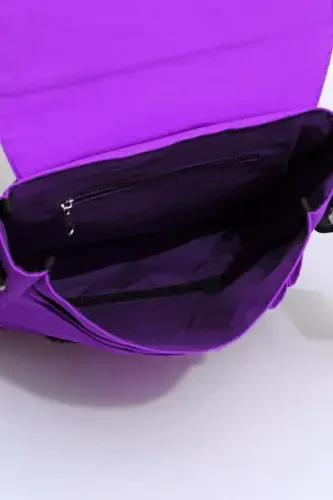Orjın Unisex 11 Dikey Postacı Çapraz Askılı Omuz Çantası - Lila-Lila - 5