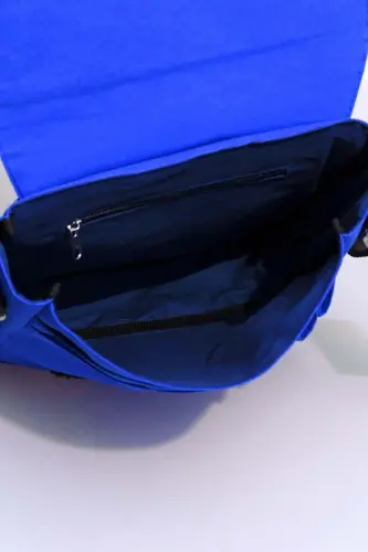 Orjın Unisex 11 Dikey Postacı Çapraz Askılı Omuz Çantası - Mavi-Mavi - 5