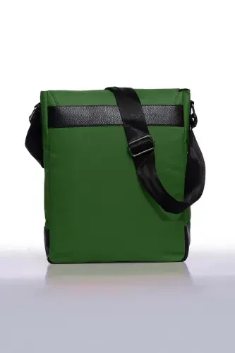 Orjın Unisex 11 Vertical Messenger Crossbody Shoulder Bag - Green-Green - 3