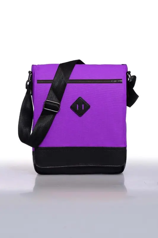 Orjın Unisex 11 Vertical Messenger Crossbody Shoulder Bag - Lilac-Lilac - BAGORAMA