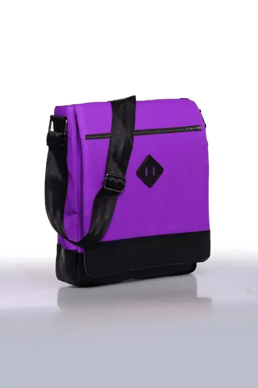 Orjın Unisex 11 Vertical Messenger Crossbody Shoulder Bag - Lilac-Lilac - 2