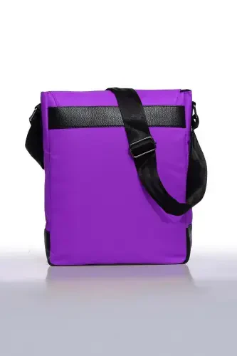 Orjın Unisex 11 Vertical Messenger Crossbody Shoulder Bag - Lilac-Lilac - 3