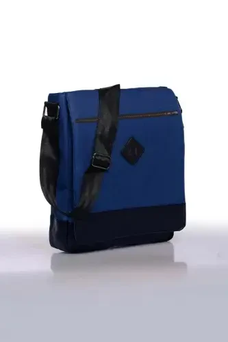 Orjın Unisex 11 Vertical Messenger Crossbody Shoulder Bag - Navy Blue-Navy Blue - BAGORAMA (1)