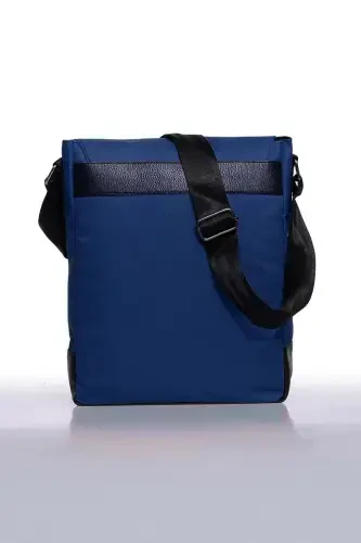 Orjın Unisex 11 Vertical Messenger Crossbody Shoulder Bag - Navy Blue-Navy Blue - 3