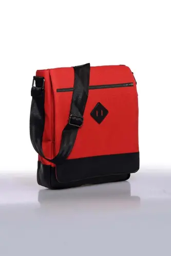 Orjın Unisex 11 Vertical Messenger Crossbody Shoulder Bag - Red-Red - BAGORAMA (1)