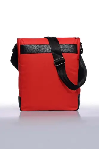 Orjın Unisex 11 Vertical Messenger Crossbody Shoulder Bag - Red-Red - 3
