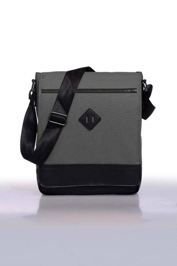 Orjin Unisex 11 Vertical Postman Crossbody Shoulder Bag - Grey - 11