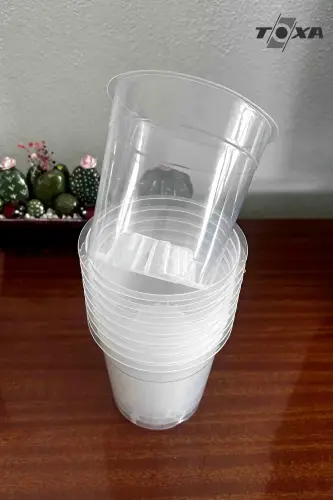 Orkide Yetiştirme Saksısı 12 Pot 0.7 Litre Delikli Tabaksız Şeffaf Plastik Saksı - 1 - 4