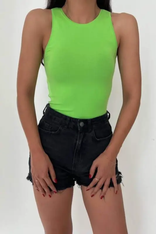 Örme Bisiklet Yaka Atlet - Fıstık Yeşili - 1