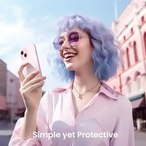 ORNARTO Compatible with iPhone 15 Case 6.1, Slim Liquid Silicone 3 Layers Full Covered Soft Gel Rubber Phone Case, Anti-Scratch Shockproof Protective Cover 6.1 Inch, Chalk Pink - 6