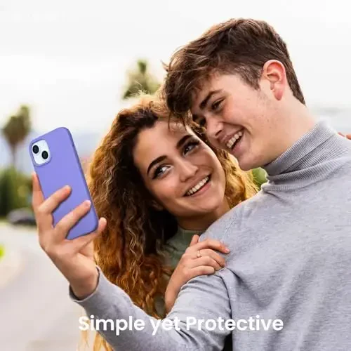 ORNARTO Compatible with iPhone 15 Case 6.1, Slim Liquid Silicone 3 Layers Full Covered Soft Gel Rubber Phone Case, Anti-Scratch Shockproof Protective Cover 6.1 Inch, Periwinkle - 6