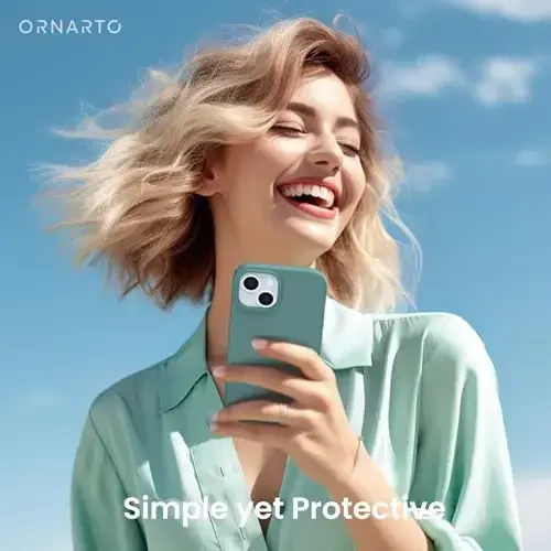 ORNARTO Compatible with iPhone 15 Case 6.1, Slim Liquid Silicone 3 Layers Full Covered Soft Gel Rubber Phone Case, Anti-Scratch Shockproof Protective Cover 6.1 Inch, Pine Green - 6