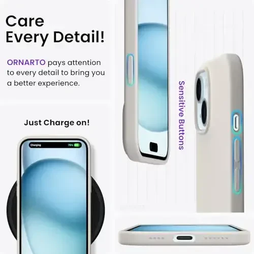 ORNARTO Compatible with iPhone 15 Plus Case 6.7