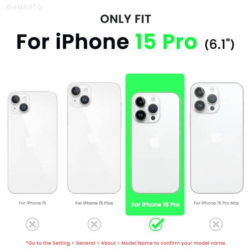 ORNARTO Compatible with iPhone 15 Pro Case 6.1 - 2