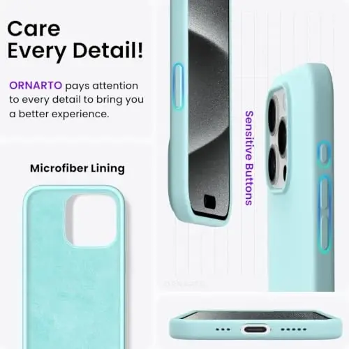 ORNARTO Compatible with iPhone 15 Pro Case 6.1