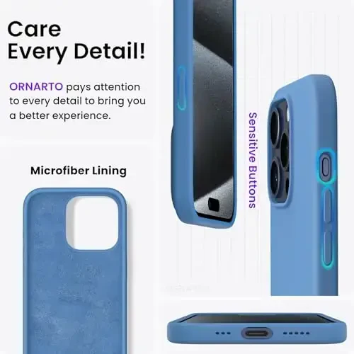 ORNARTO Compatible with iPhone 15 Pro Case 6.1