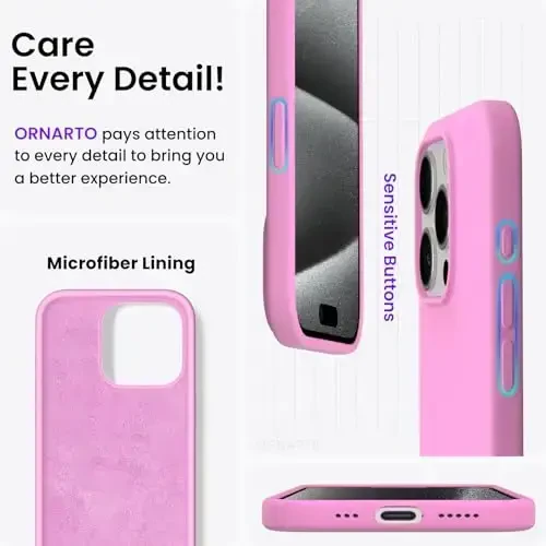 ORNARTO Compatible with iPhone 15 Pro Case 6.1