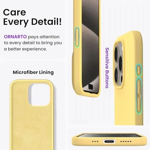 ORNARTO Compatible with iPhone 15 Pro Case 6.1