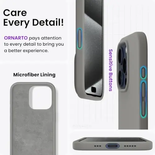 ORNARTO Compatible with iPhone 15 Pro Case 6.1